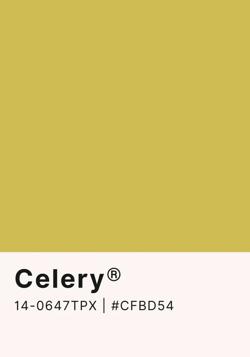 Pantone Celery - Minimalistische kleurenblokkunst canvas met Baklijst van homdeco