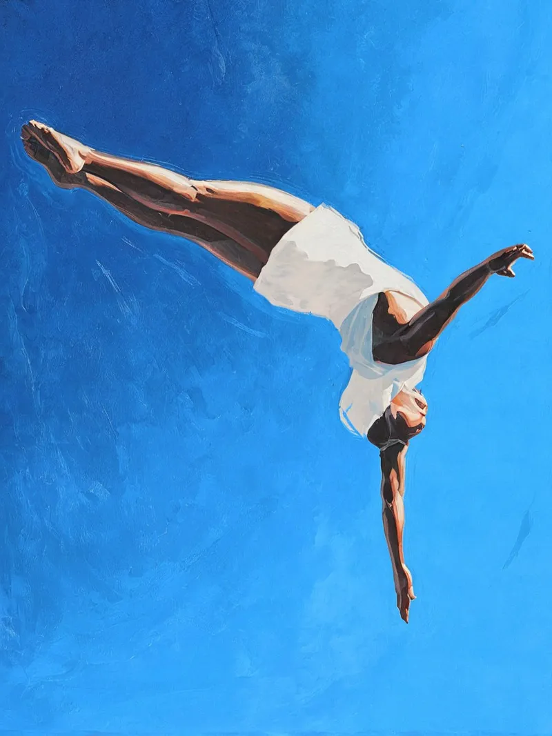 Nel blu poster con telaio in legno da Kunst und Kontrast
