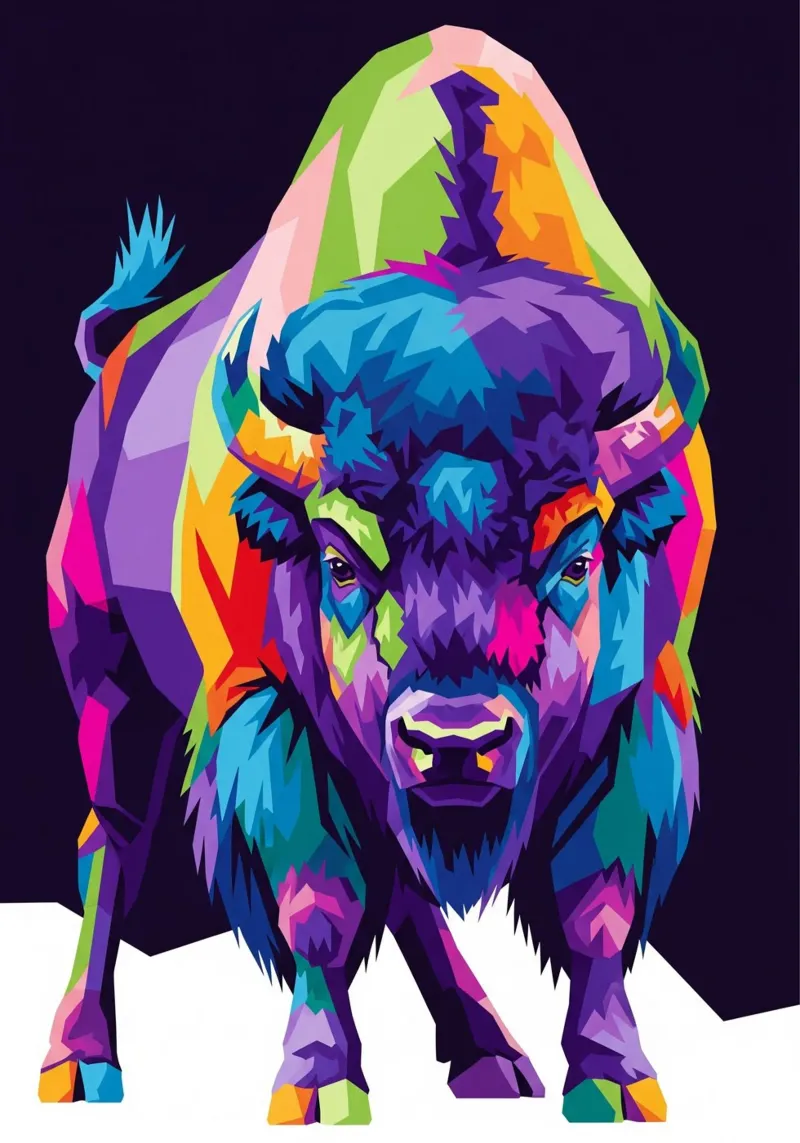 Colorato di bisonte (3) poster da Wild Life studio