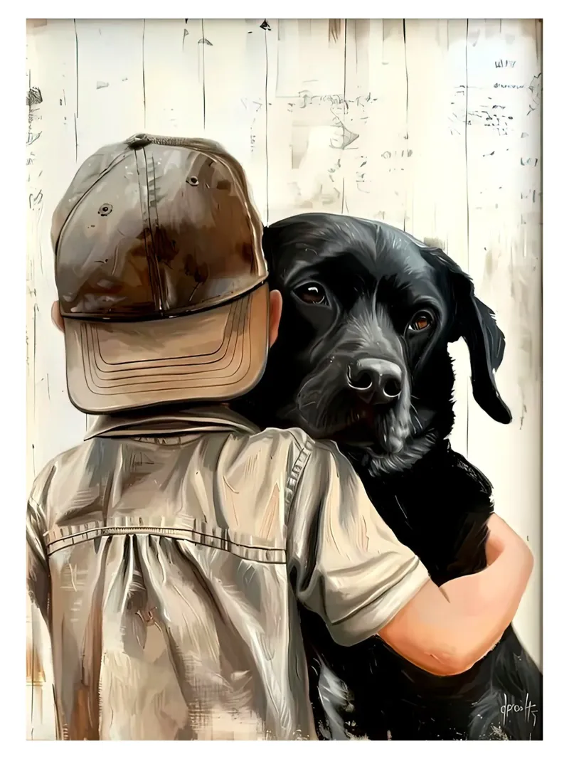 Asilo nido Labrador poster con telaio in plastica da Ryley Smith traveler