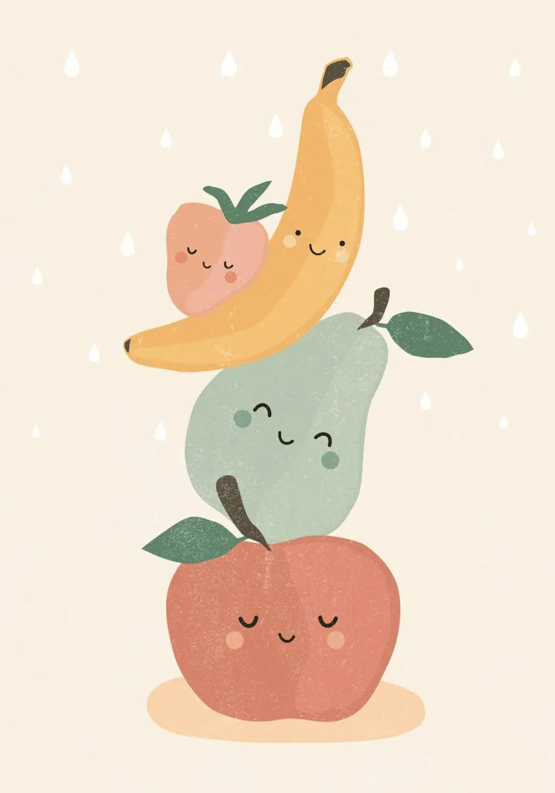 Smiling Fruits canvas met Baklijst van muench benjamin
