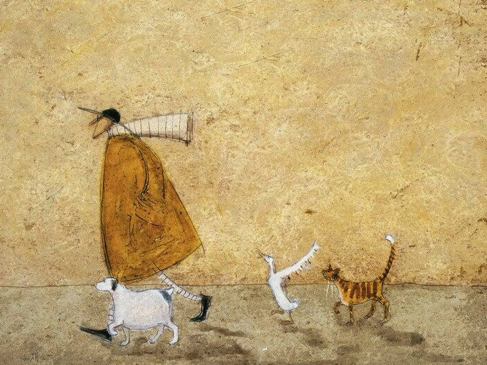 Sam Toft AFWDC21356 Ernest, Doris, Horace e Stripes poster con telaio in alluminio da Patrick Mitchell