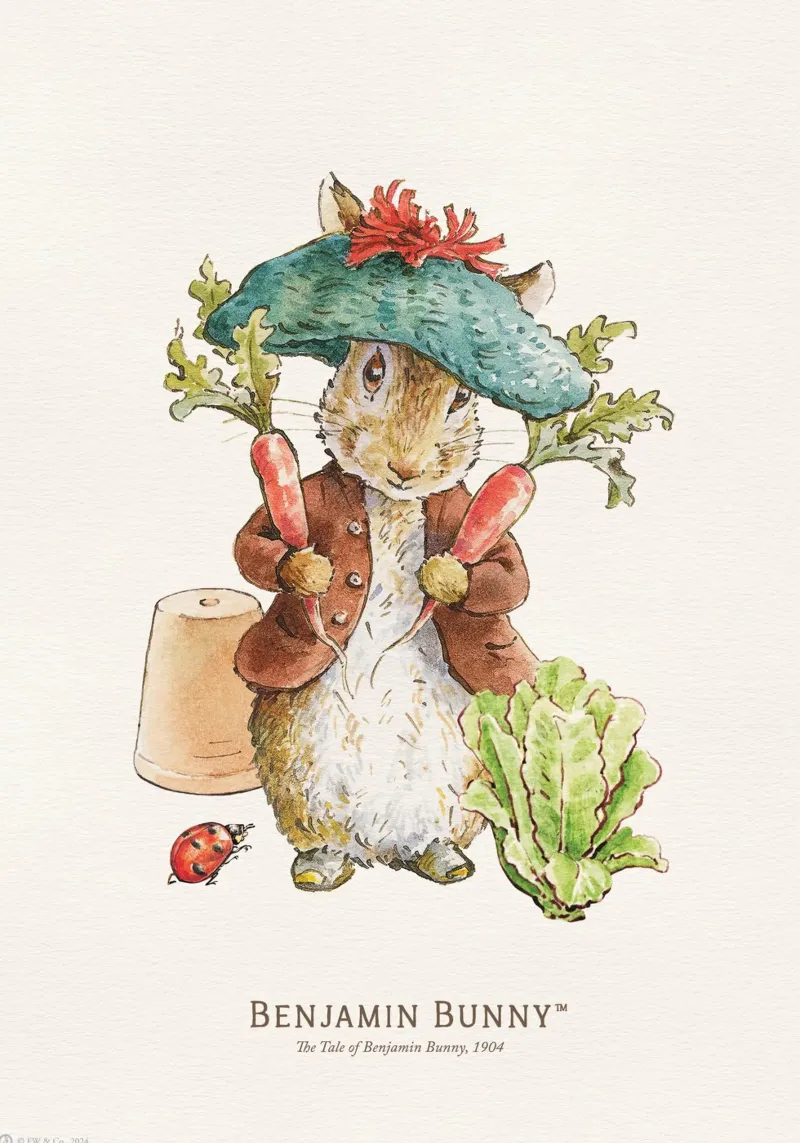 Peter Rabbit - Illustrazione di Benjamin Bunny poster con telaio in plastica da muench benjamin