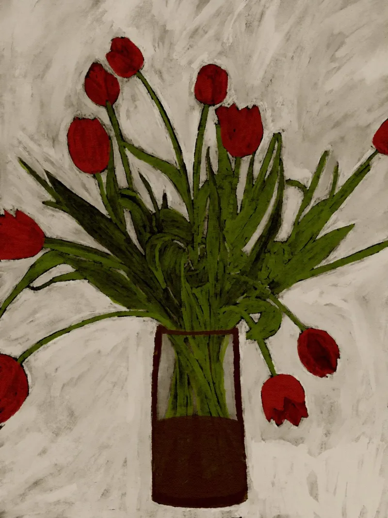 Bouquet of tulips carta hahnemühle da Shatha Al Dafai