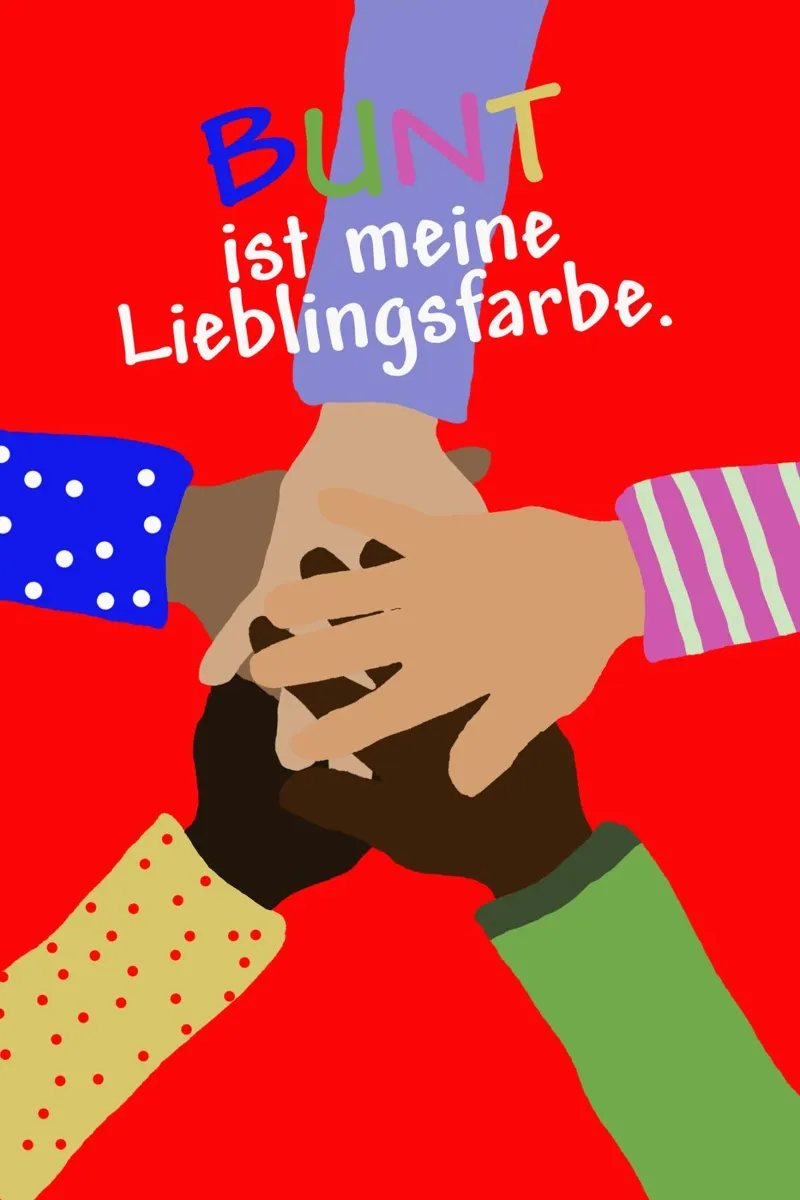 Il colore preferito è il colorato - Mani poster con telaio in legno da maramirage