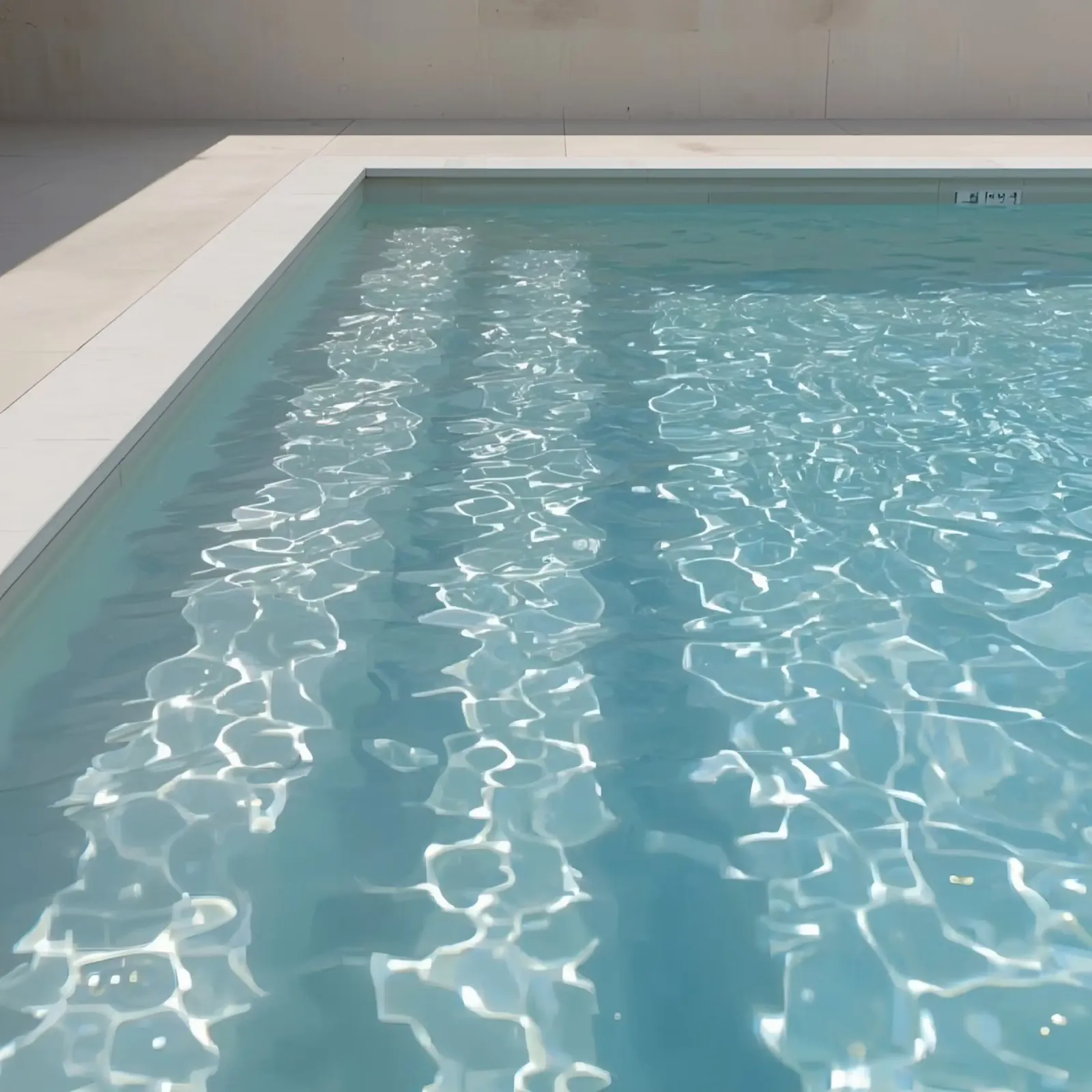 Rectangular Swimming Pool with Blue Water and Stone Surround canvas with Floater frame by DesignDoodle
