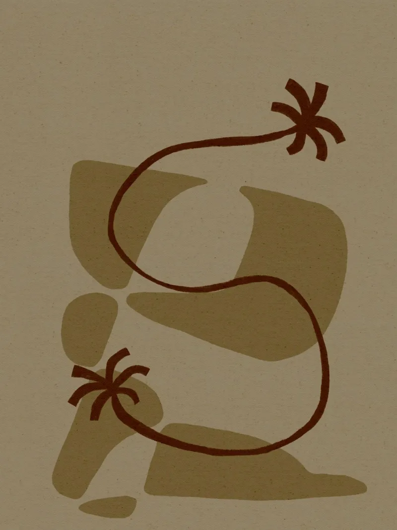 The Land Story 1 poster con telaio in plastica da Shatha Al Dafai