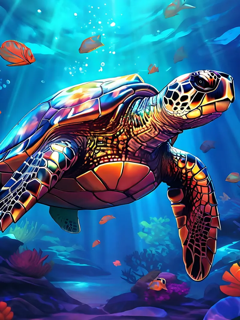 Turtle_style_J_2 canvas by Tierisch bunt by LK