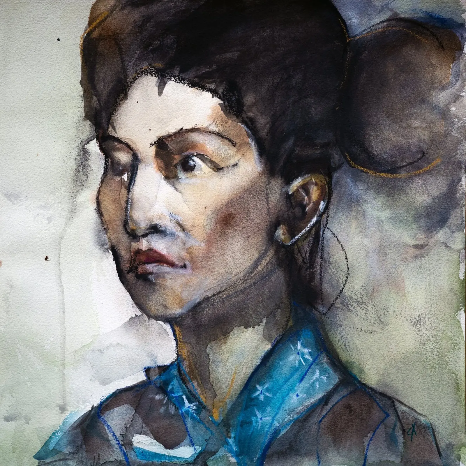 Guardian of Her Thoughts canvas with Floater frame by Stoian Hitrov