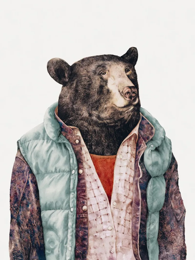 Black Bear Green hahnemühle by Animal Crew