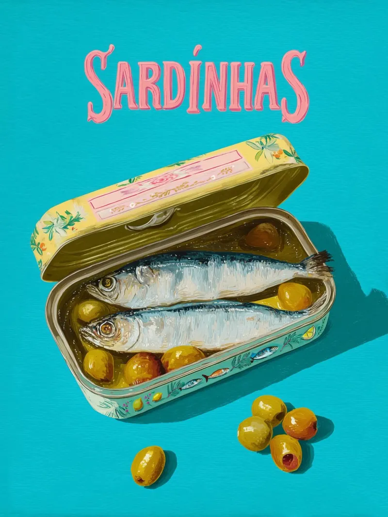 Sardinhas per buongustai poster con telaio in alluminio da Carinaprint