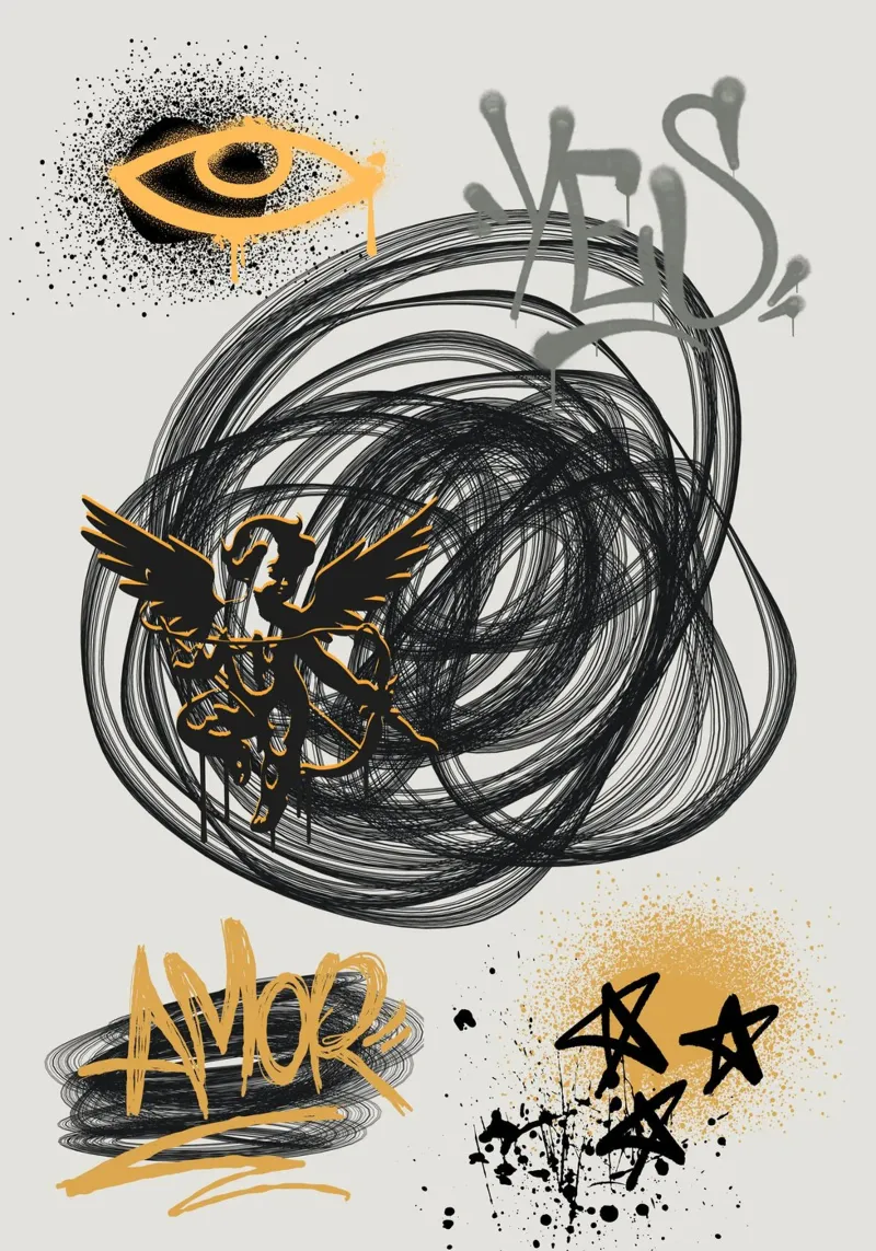 No Rules, Just Walls poster con telaio in plastica da RS LAB STUDIO