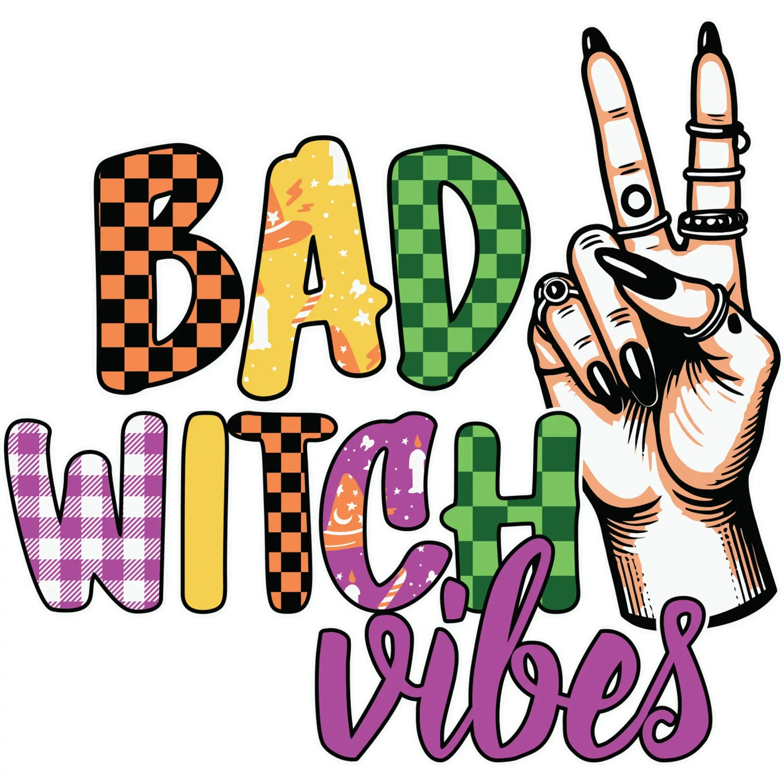 BAD WITCH VIBES poster con telaio in legno da edsonramosart