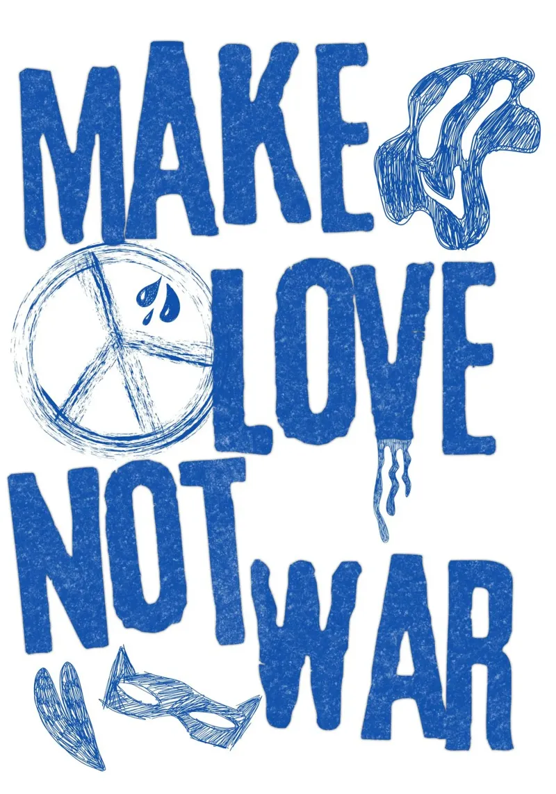 Make love not war poster con telaio in plastica da RS LAB STUDIO