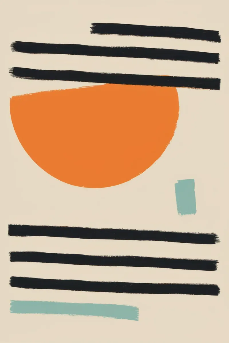 Abstract Orange Scribble canvas by Mark Solaria