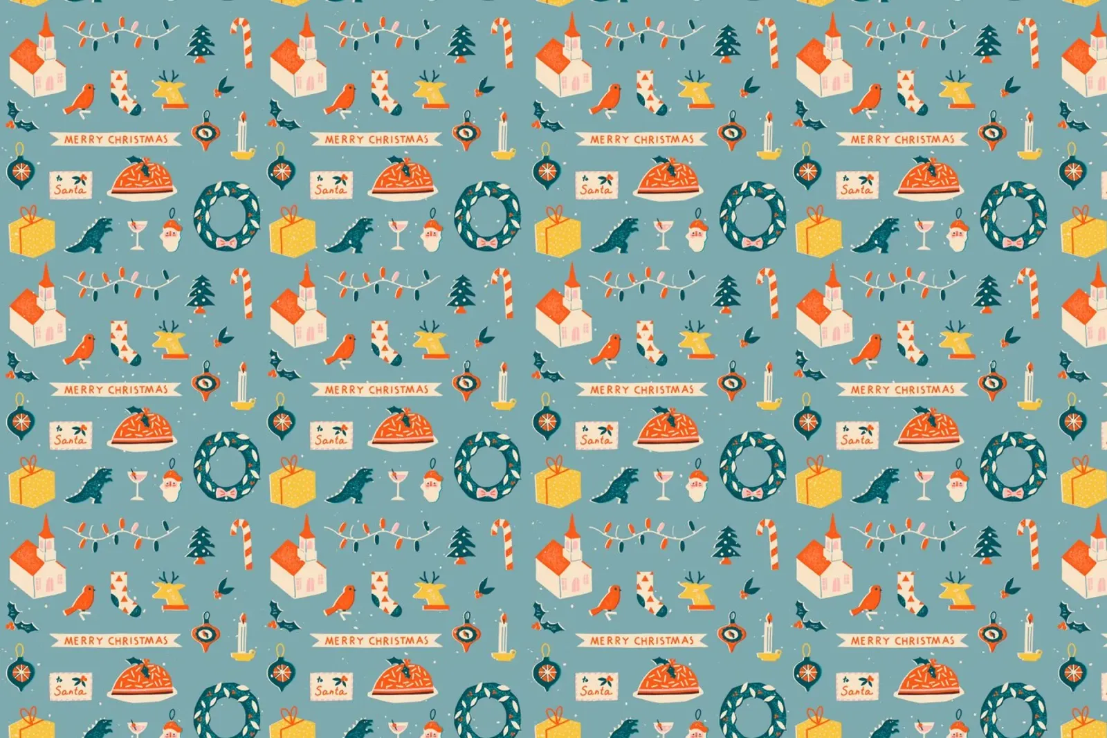 Christmas Pattern No 28 poster con telaio in plastica da treechild