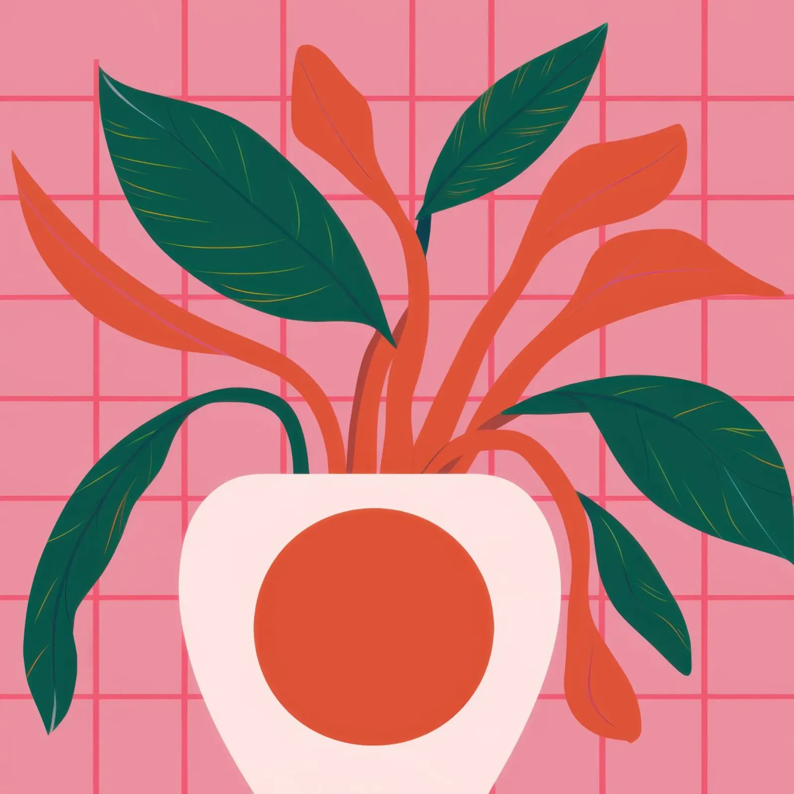 Semplicità della pianta rosa poster da Luna Aura