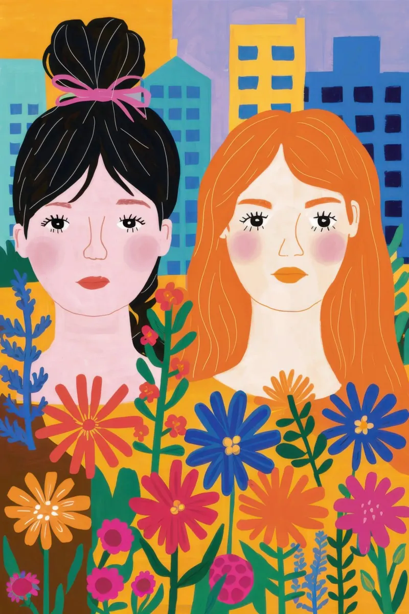 Due amici insieme poster con telaio in plastica da Irish Strokes
