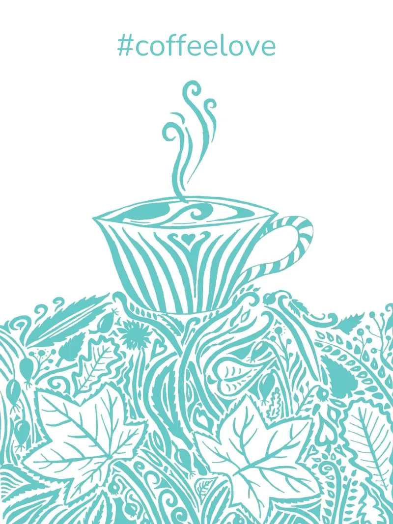 #coffeelove - Türkis tela con Cornice a cassetta da PaperLine Art