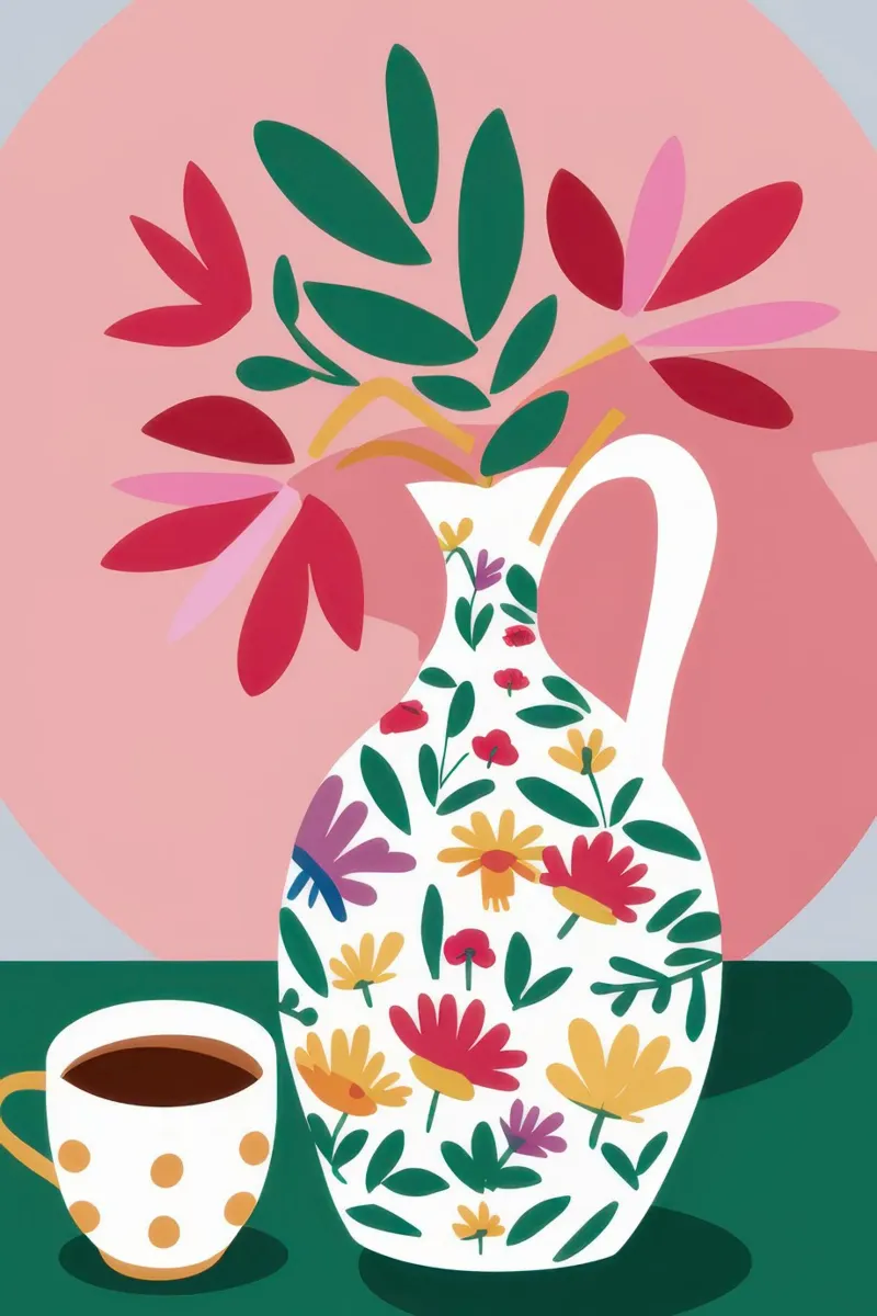 Brocca floreale Stilllife poster da Mark Solaria