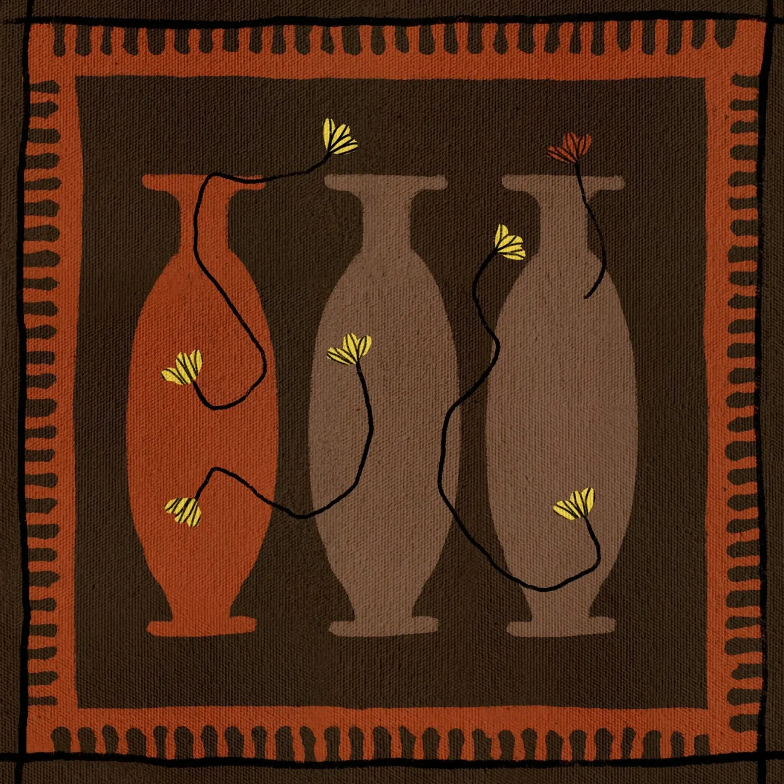 Out-of-Vase Blooms 5 poster con telaio in plastica da Shatha Al Dafai