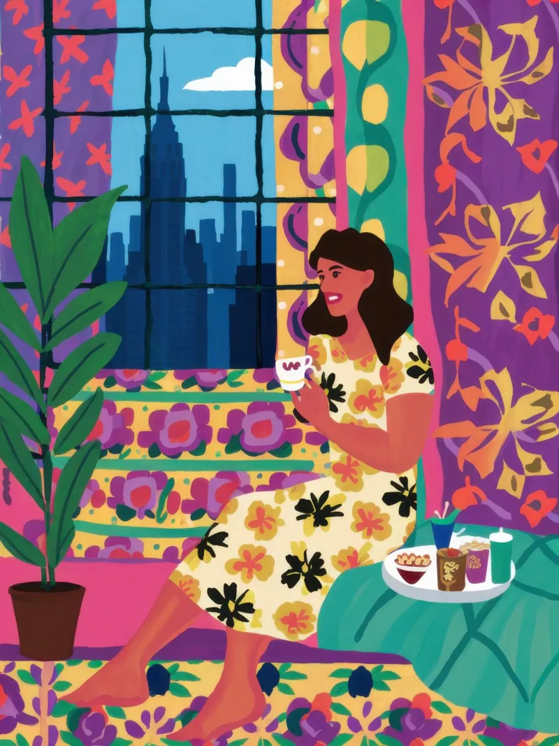 Window Gazing Reverie canvas with Floater frame by Gaia Viesta