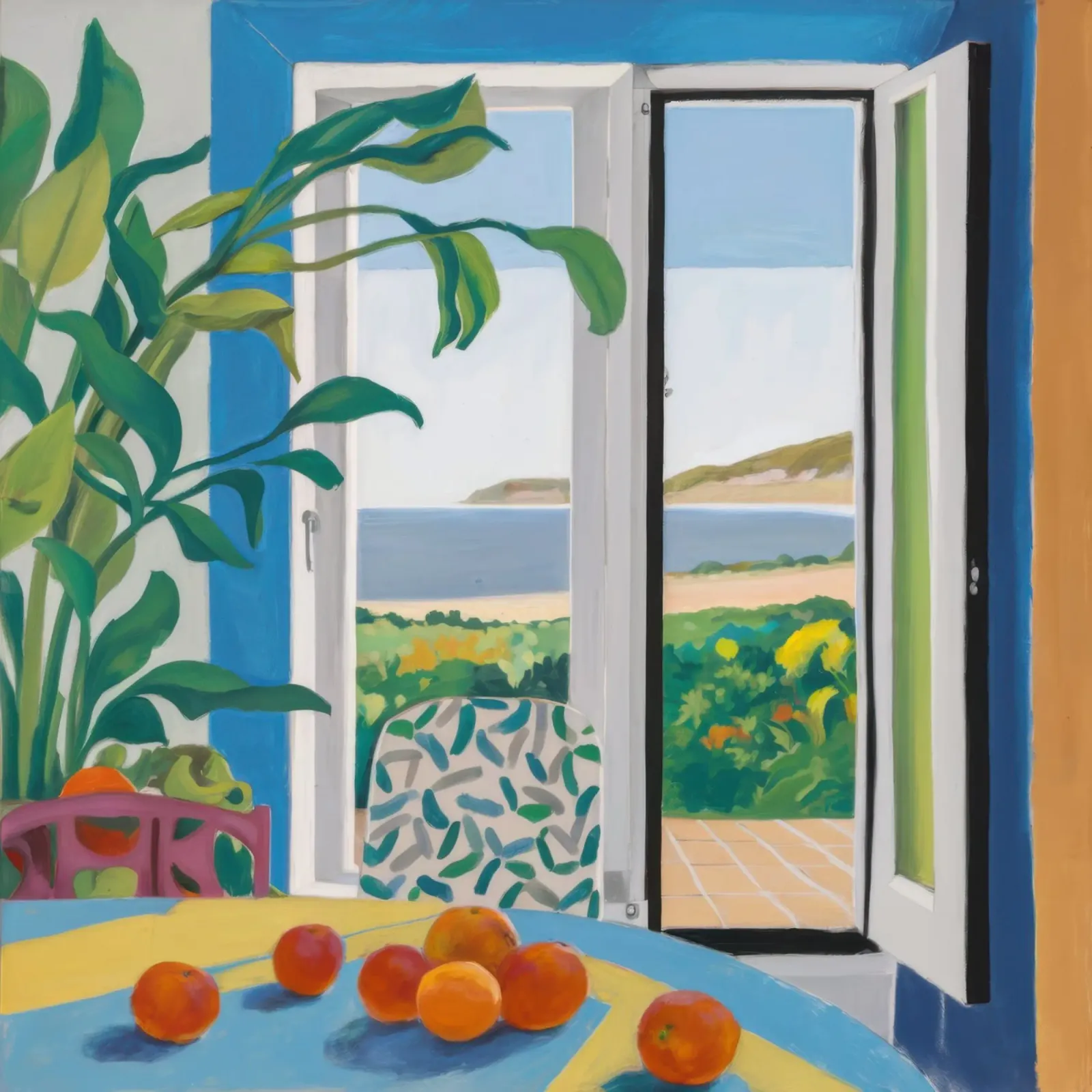 Window to the Sea canvas with Floater frame by Luna Aura