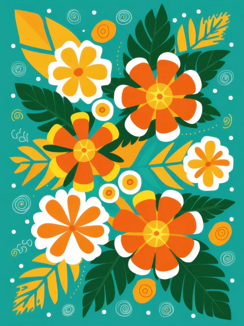 Pittige bloemengeur canvas met Baklijst van Trace Brush