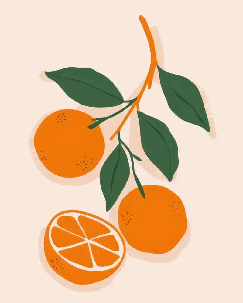 Zesty Orange Simplicity canvas with Floater frame by Selene Shade