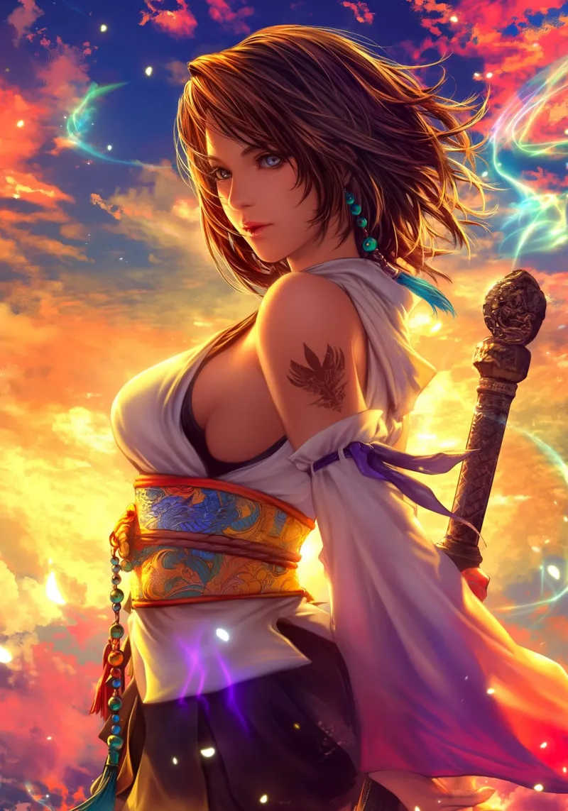 Yuna Final Fantasy X FFX pellicola backlit da Chimera Canvas
