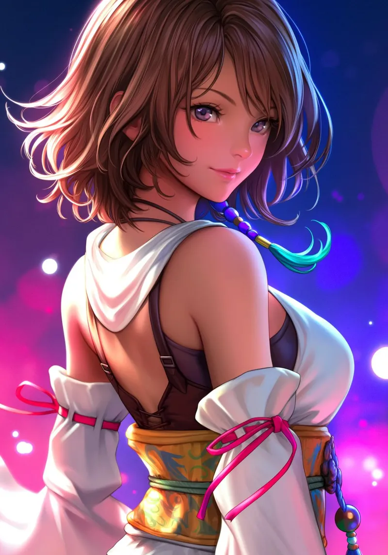 Yuna Final Fantasy X FFX pellicola backlit da Chimera Canvas