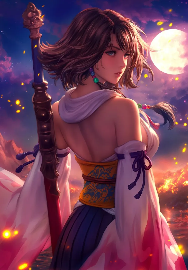 Yuna Final Fantasy X FFX pellicola backlit da Chimera Canvas