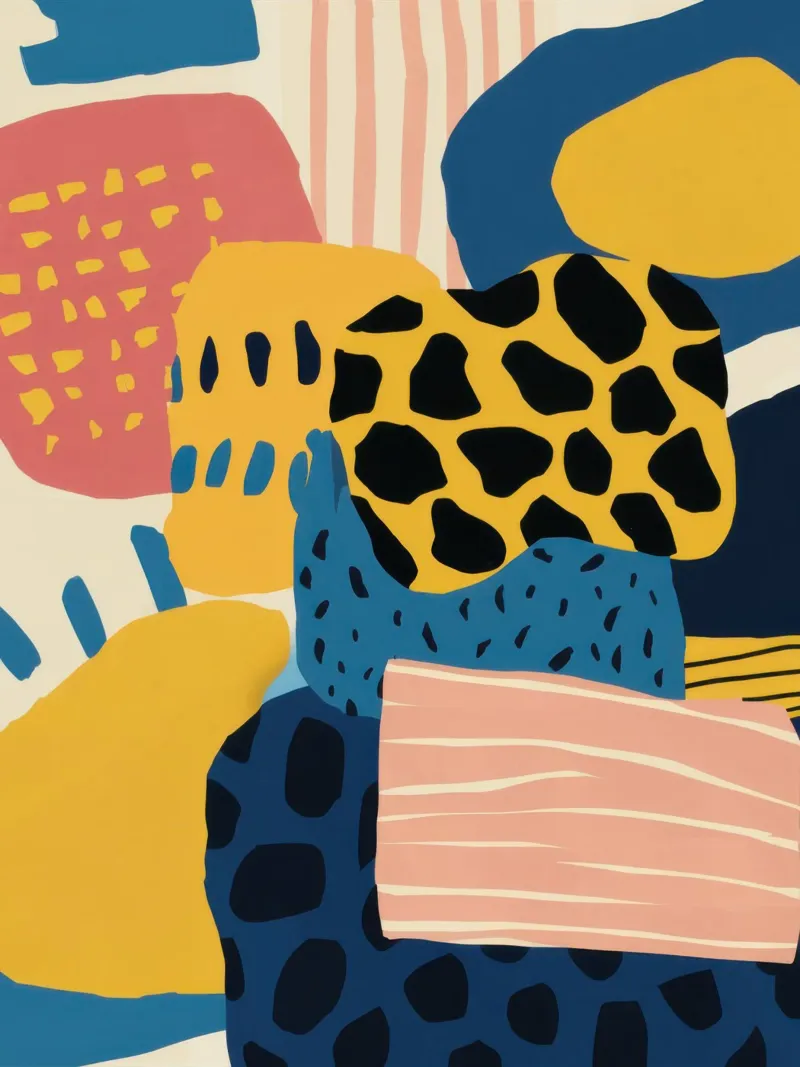 Macchia leopardata astratta poster con telaio in legno da Mark Solaria