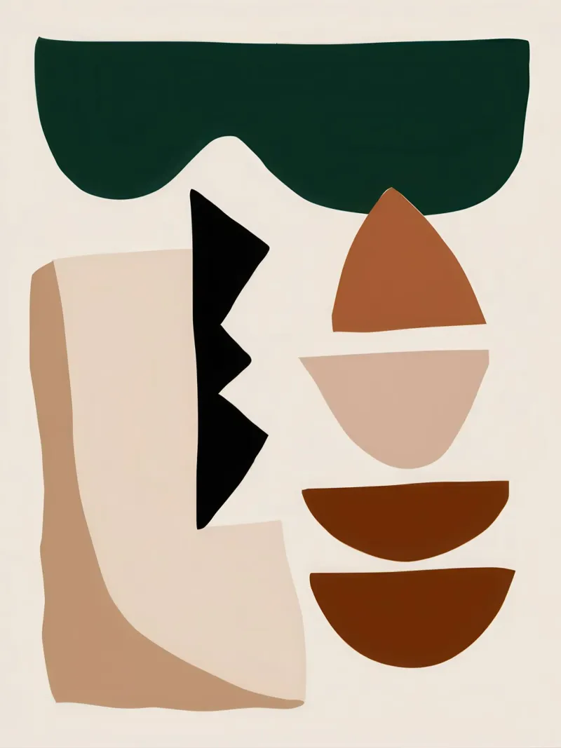 Earthy Abstract Forms canvas with Floater frame by Gaia Viesta