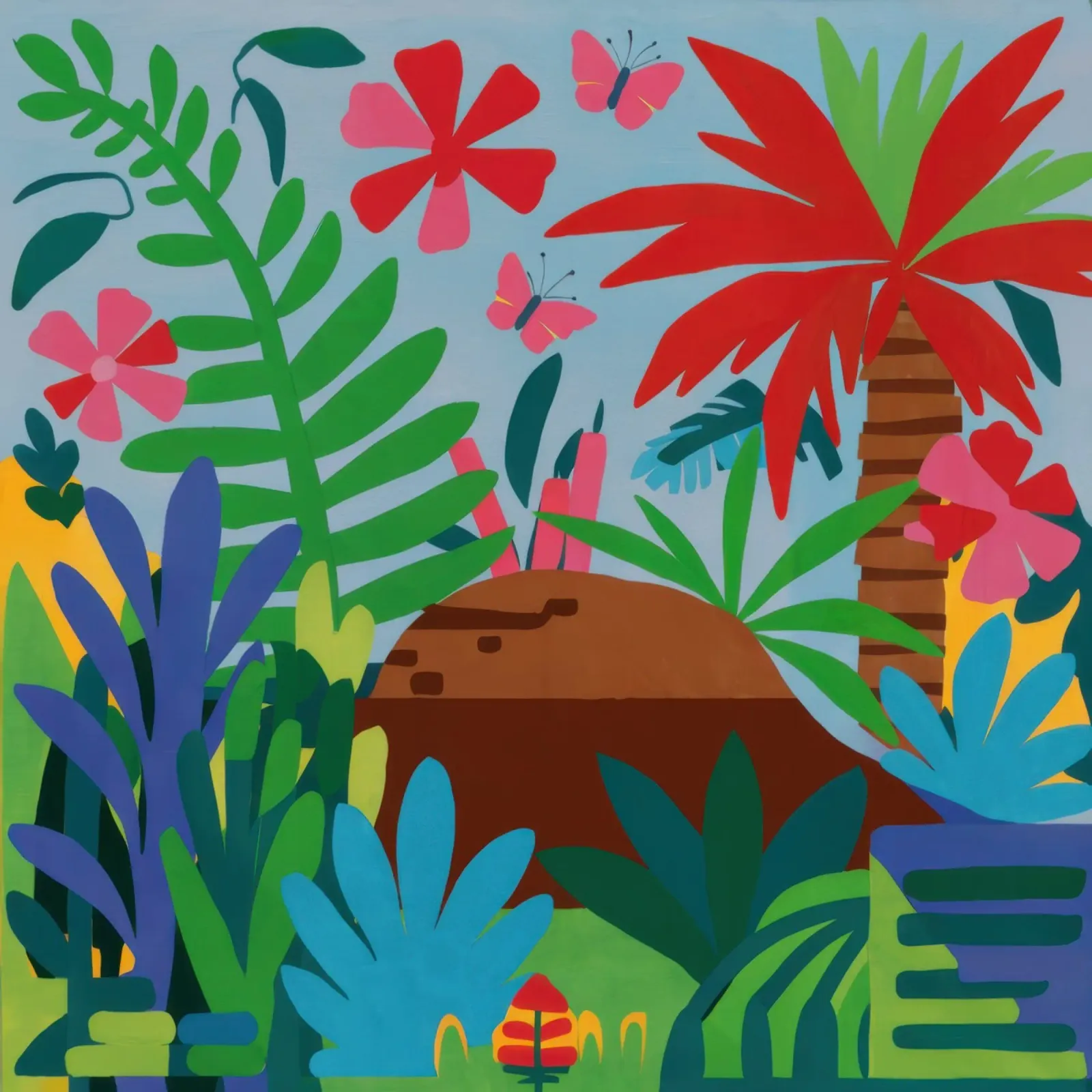 Nascondiglio tropicale dell'orso poster con telaio in plastica da Luna Aura