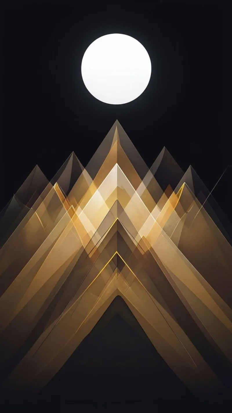 Golden Peaks Under the Luminous Moon canvas with Floater frame by Artistic-shop