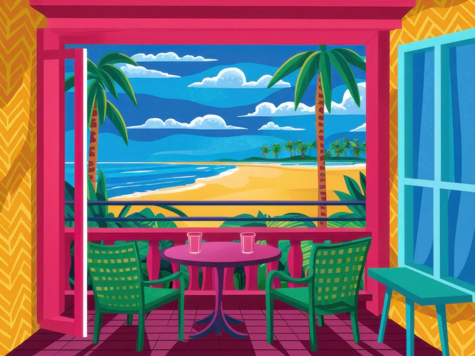 Balcone Vista Spiaggia poster da Irish Strokes