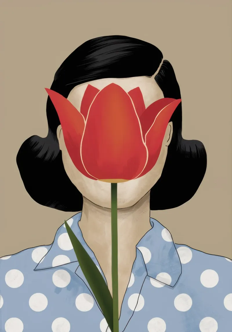 Metamorphic Tulip Portrait canvas with Floater frame by Selene Shade