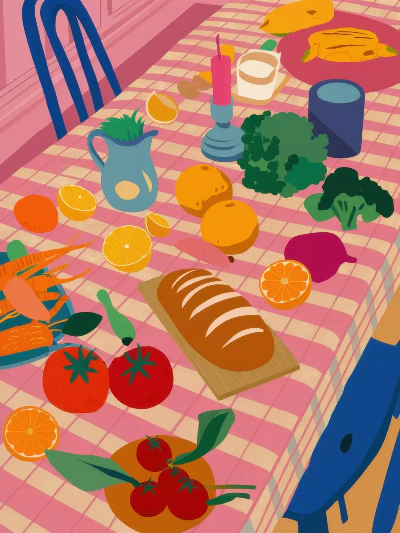 Tavolo da pranzo rustico carta hahnemühle da Trace Brush