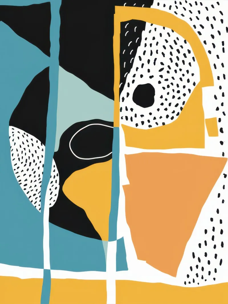 Collage di forme geometriche poster con telaio in plastica da Irish Strokes