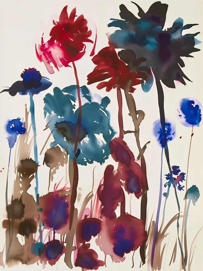 Notturno in fiore poster con telaio in plastica da Sophia Calder Studio
