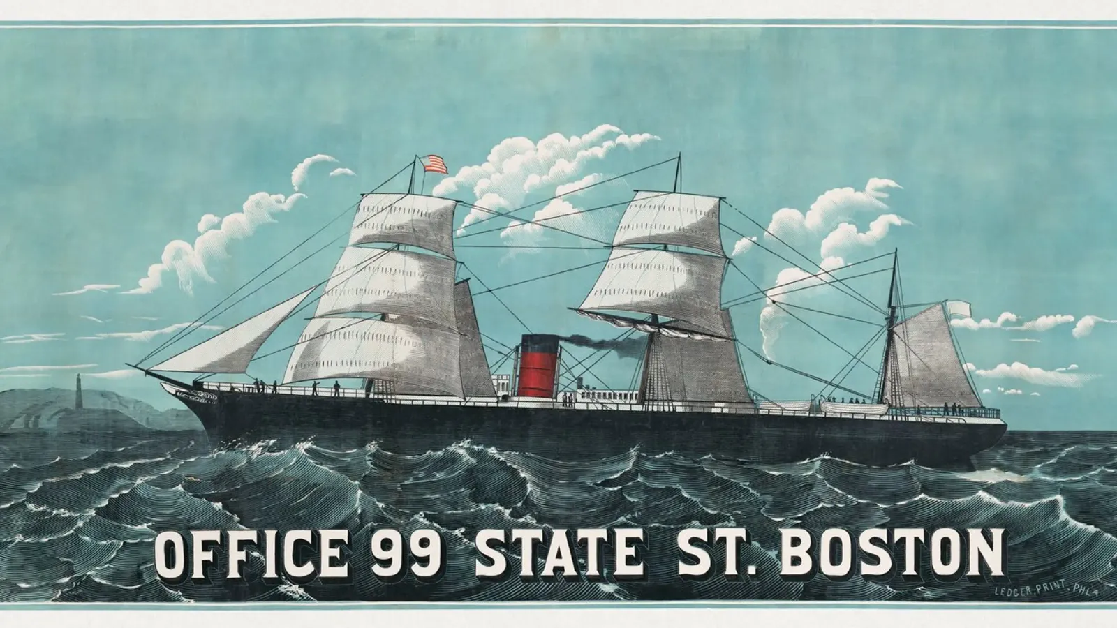 Vintage Ocean Liner Steamship Poster Boston Art Print poster da homdeco
