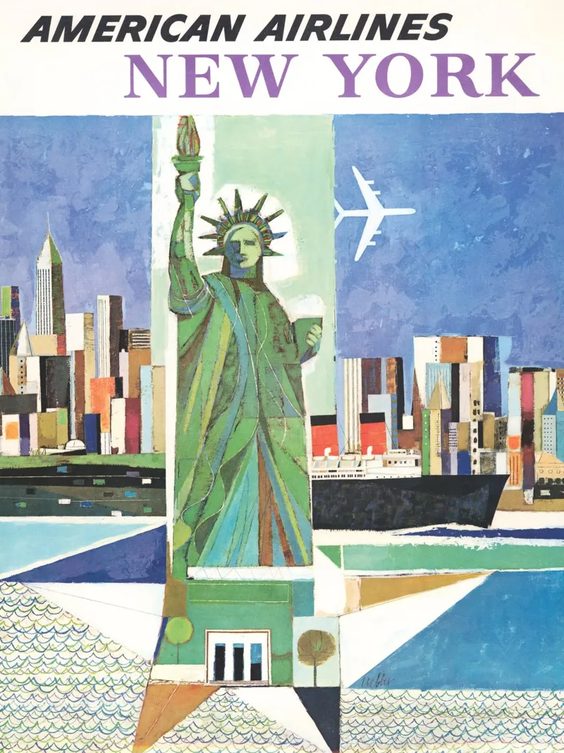American Airlines New York Poster David Klein poster con telaio in plastica da homdeco