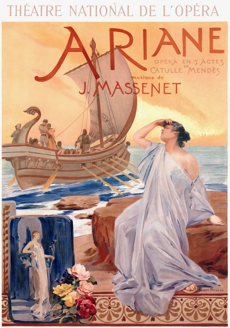 Poster d'epoca dell'opera Ariane Massenet Art Nouveau poster con telaio in plastica da homdeco