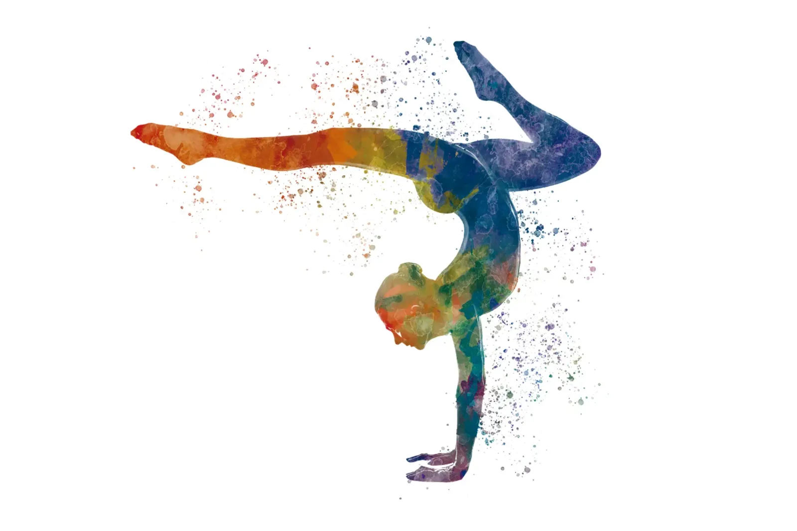 Practicing yoga in watercolor canvas with Floater frame by ⚽ Sports Pulse