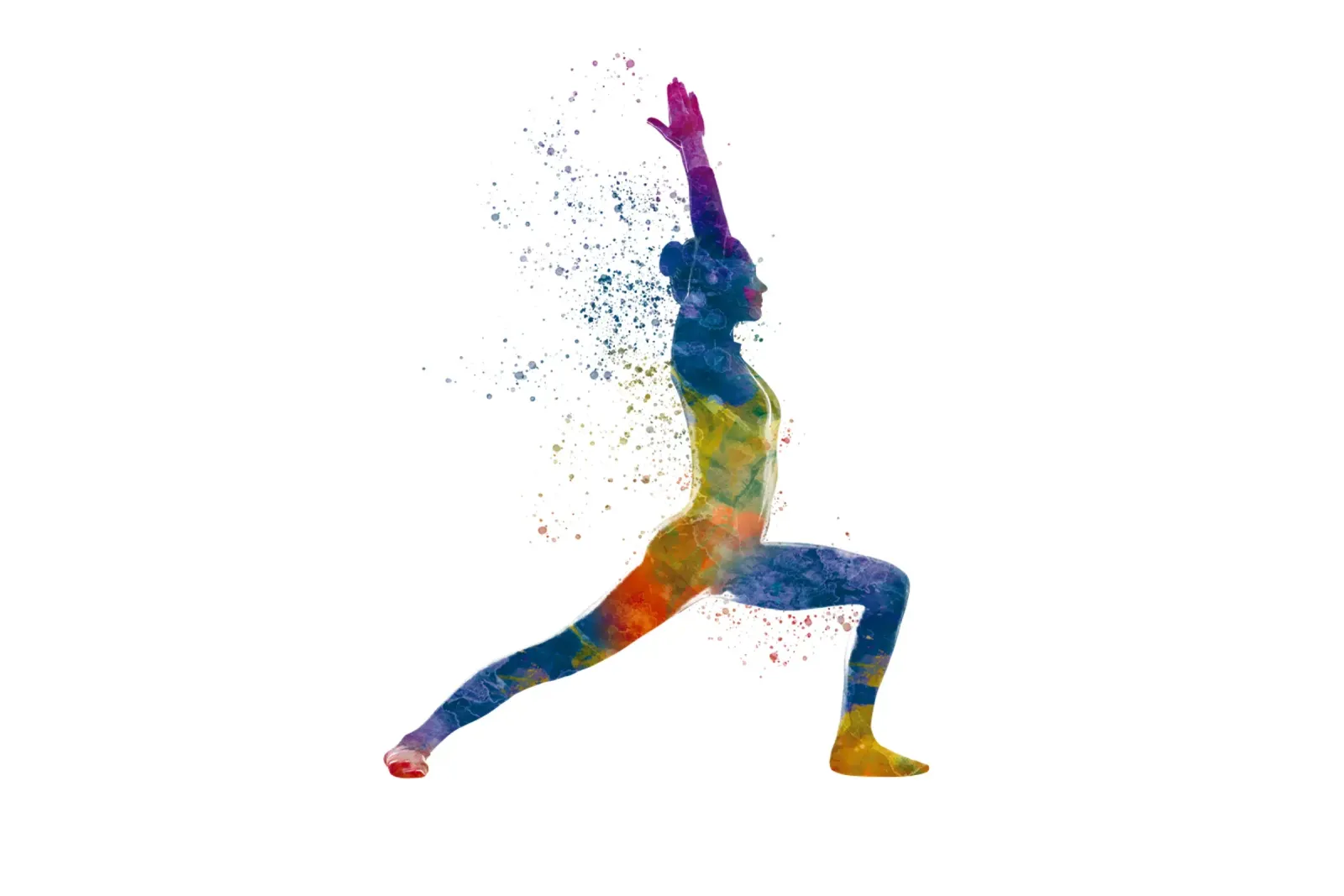 Practicing yoga in watercolor canvas with Floater frame by ⚽ Sports Pulse