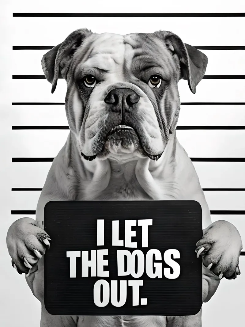 Lasciate uscire i cani poster con telaio in legno da 🥝 KIWI STORE