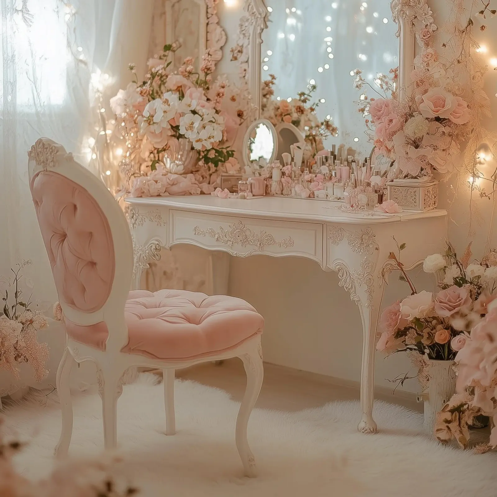 Sussurri in rosa tela con Cornice a cassetta da StillVibe Home