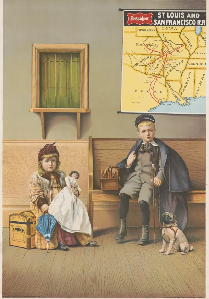 Vintage Frisco Line Poster Kinderen in Station Art Print canvas met Baklijst van homdeco