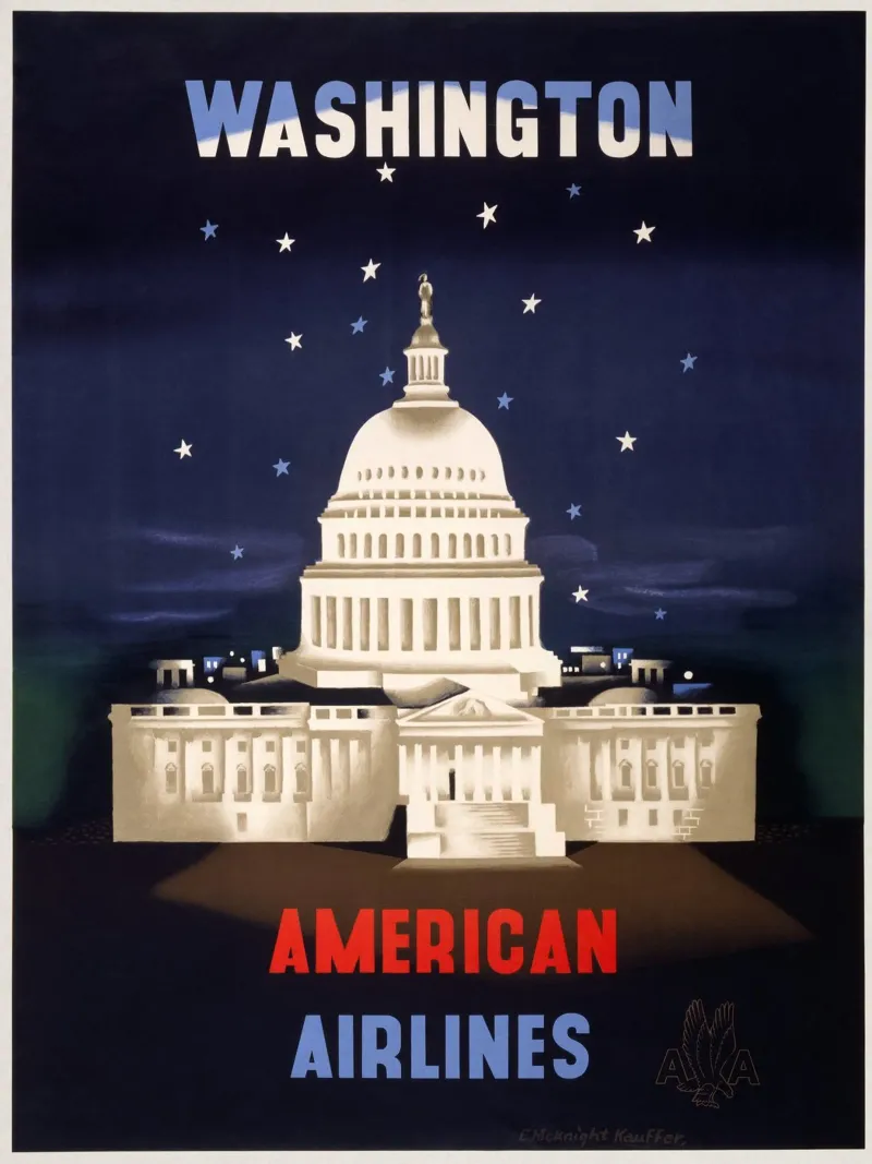 American Airlines Washington DC Poster E. McKnight Kauffer poster da homdeco